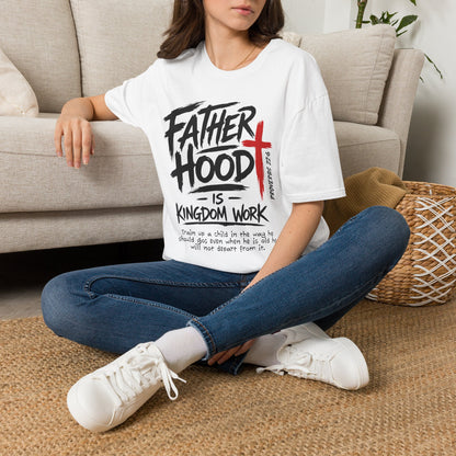 Fatherhood T-Shirt — “Father Hood” Christian Cross Faith Tee (1 Peter 2:24)