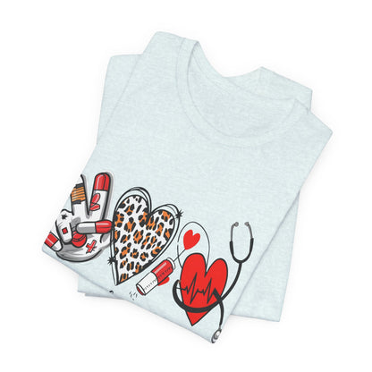 Peace Love Scrub Nurse T‑Shirt