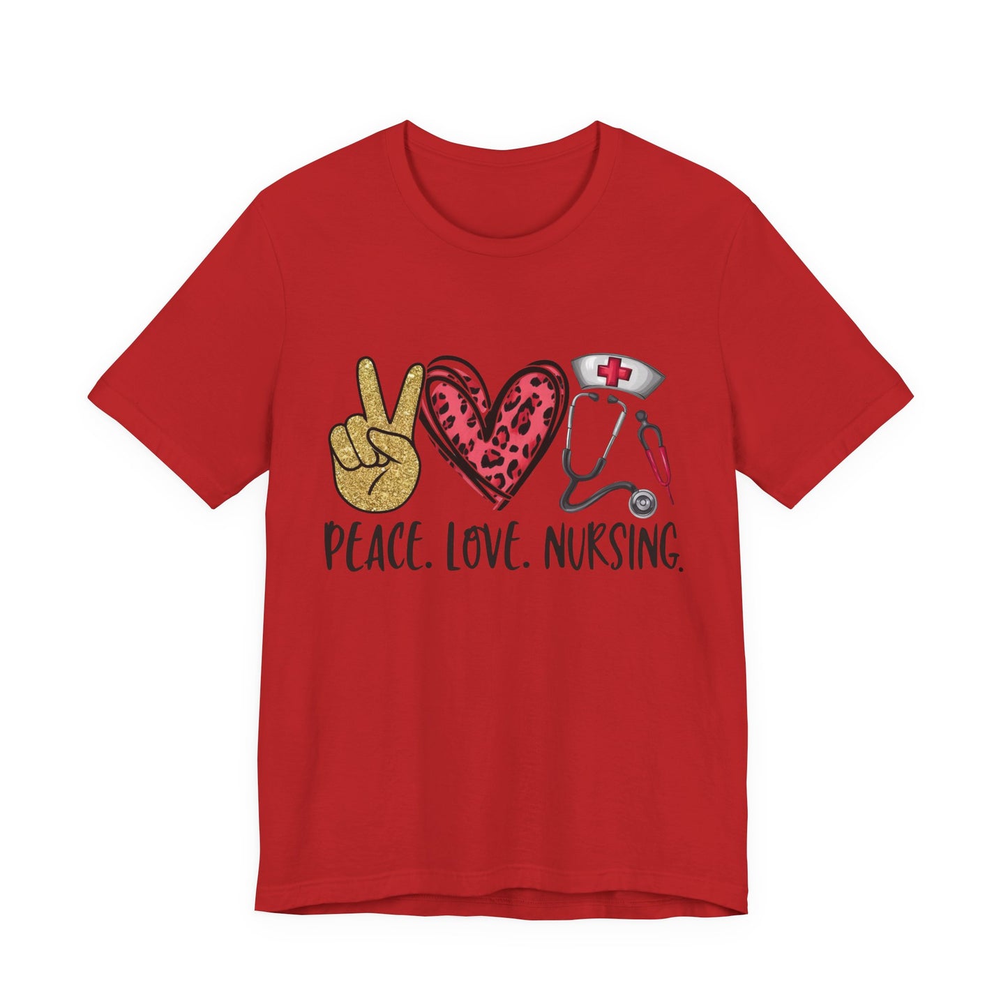 Peace Love Nursing Stethoscope Graphic Tee