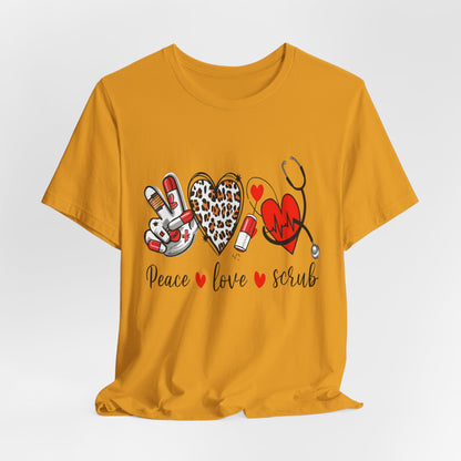 Peace Love Scrub Nurse T‑Shirt