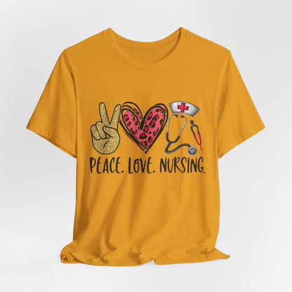 Peace Love Nursing Stethoscope Graphic Tee