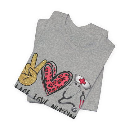Peace Love Nursing Stethoscope Graphic Tee