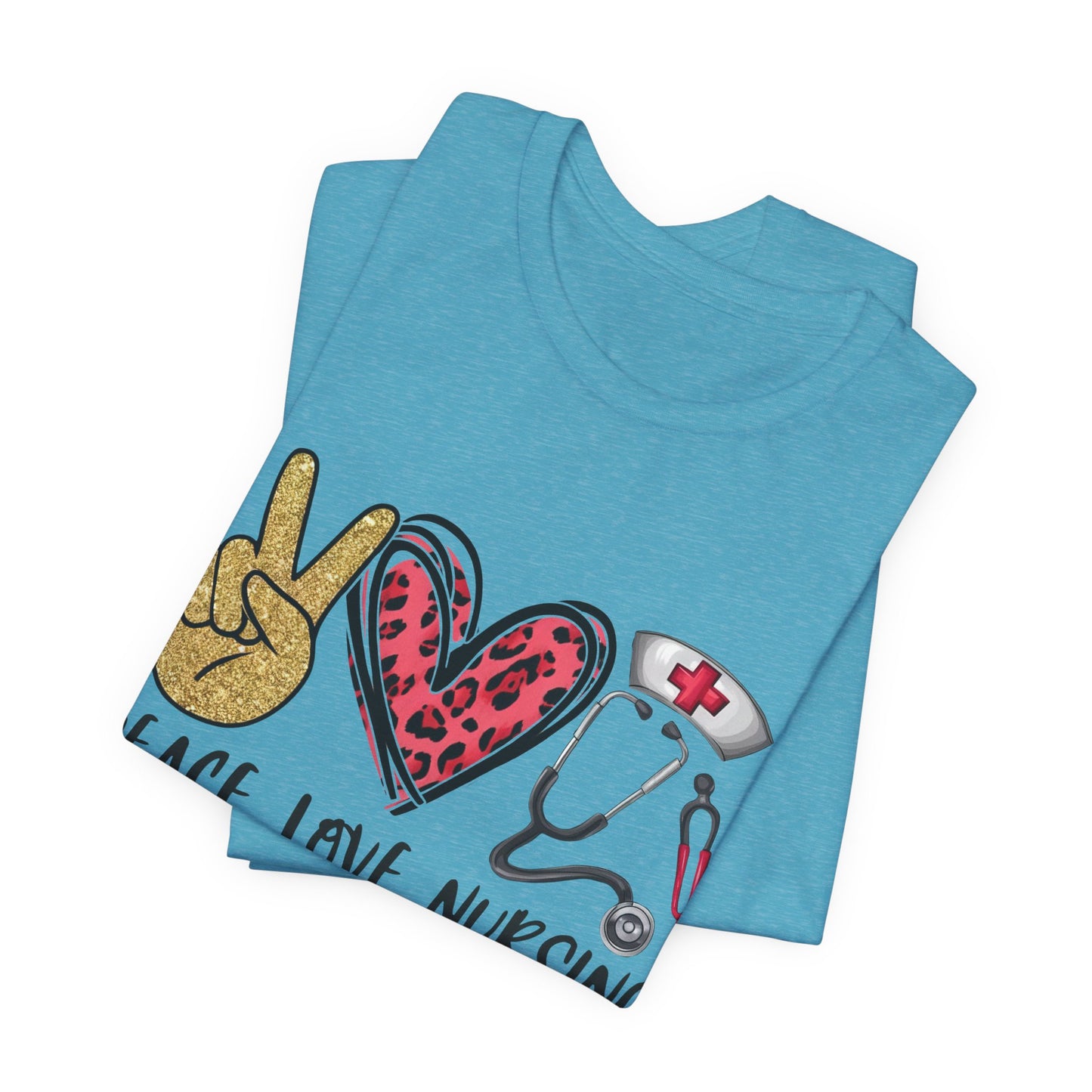 Peace Love Nursing Stethoscope Graphic Tee