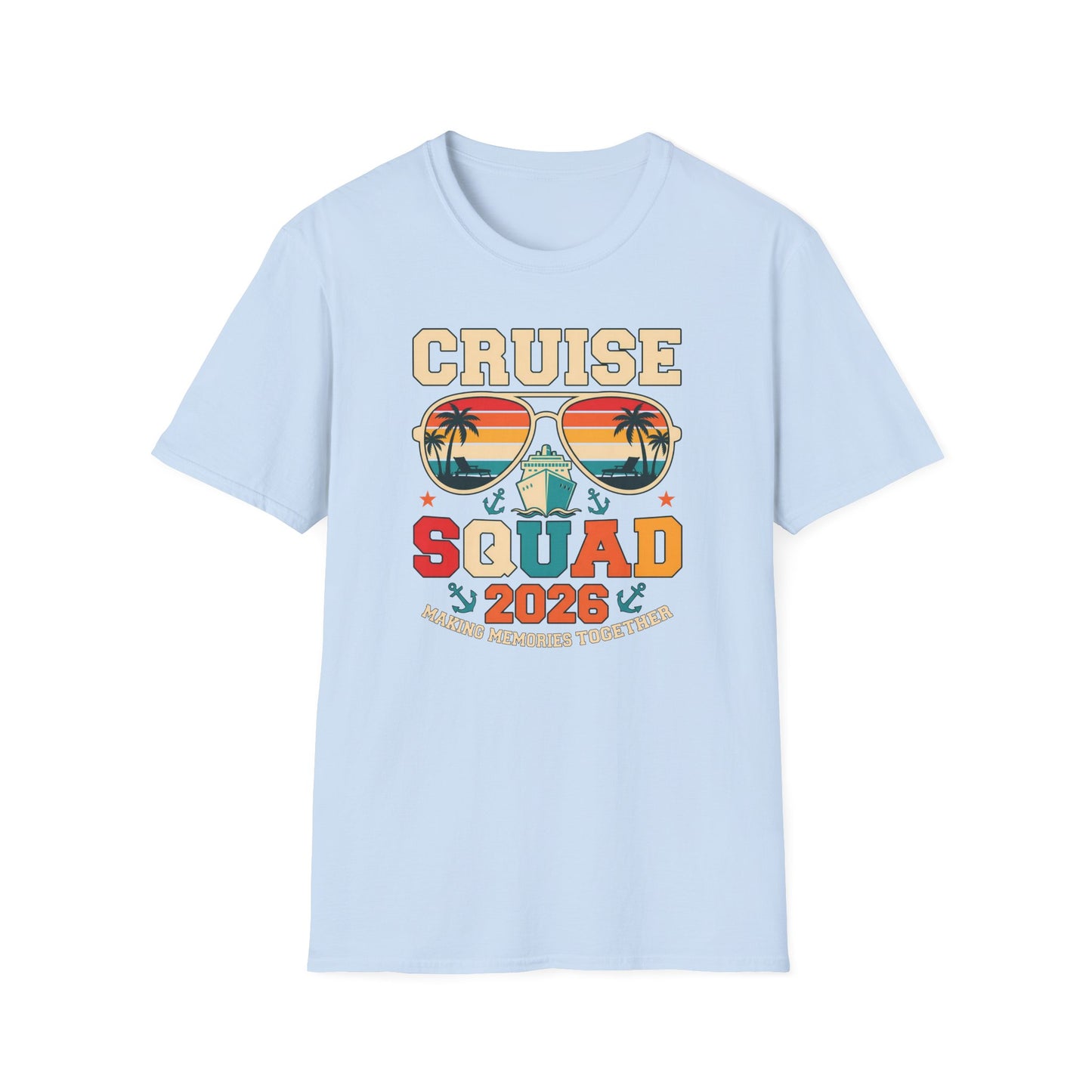 Cruise Squad 2026 Retro Sunglasses Beach Vacation Tee