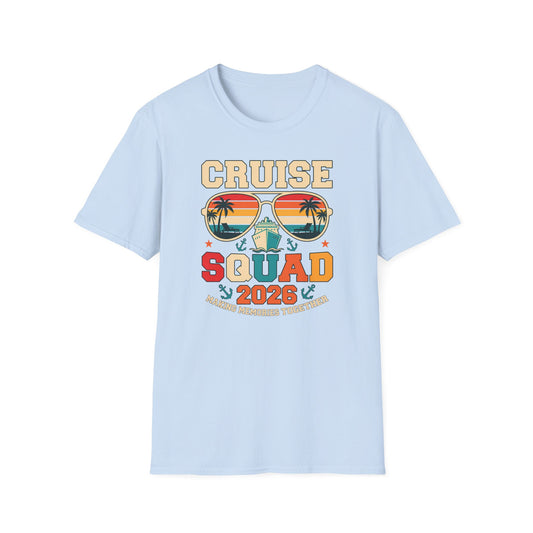 Cruise Squad 2026 Retro Sunglasses Beach Vacation Tee