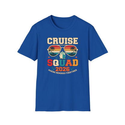 Cruise Squad 2026 Retro Sunglasses Beach Vacation Tee
