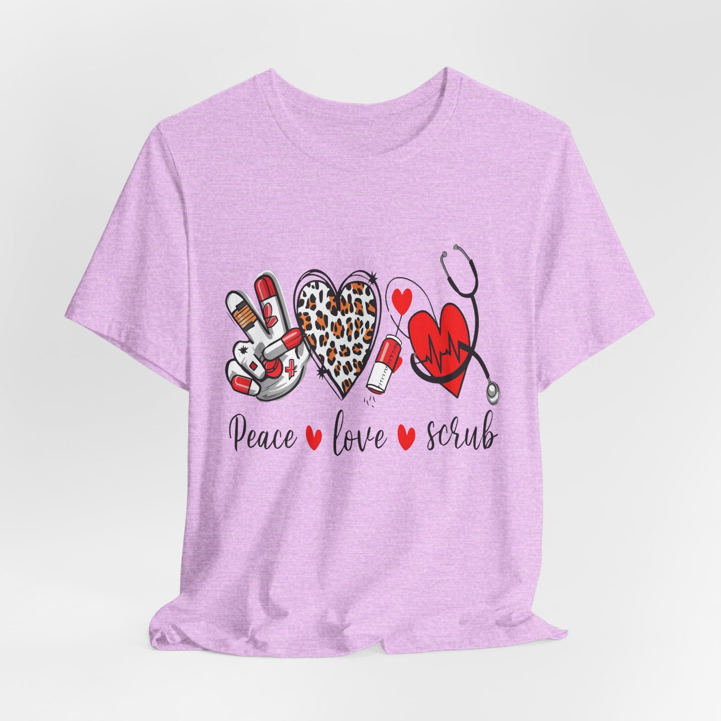 Peace Love Scrub Nurse T‑Shirt