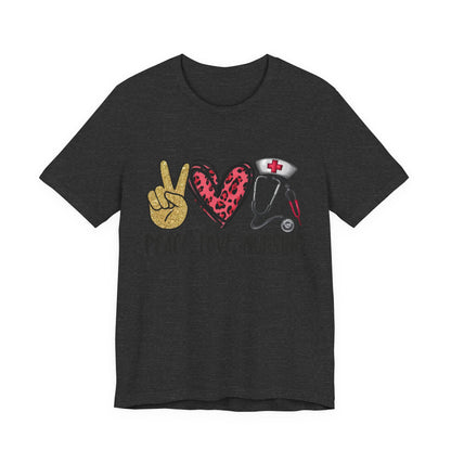 Peace Love Nursing Stethoscope Graphic Tee