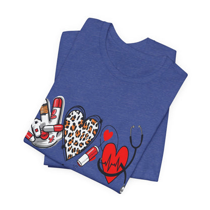 Peace Love Scrub Nurse T‑Shirt