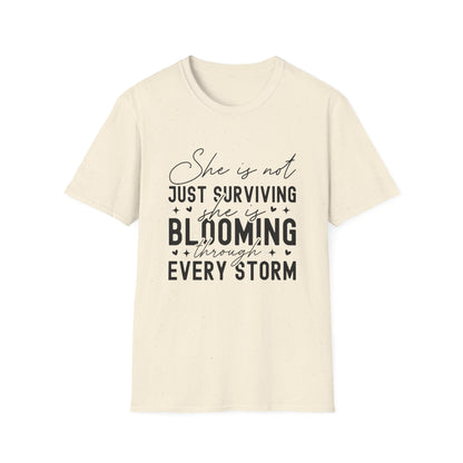 Blooming Through Every Storm Inspirational  Resilience Tee