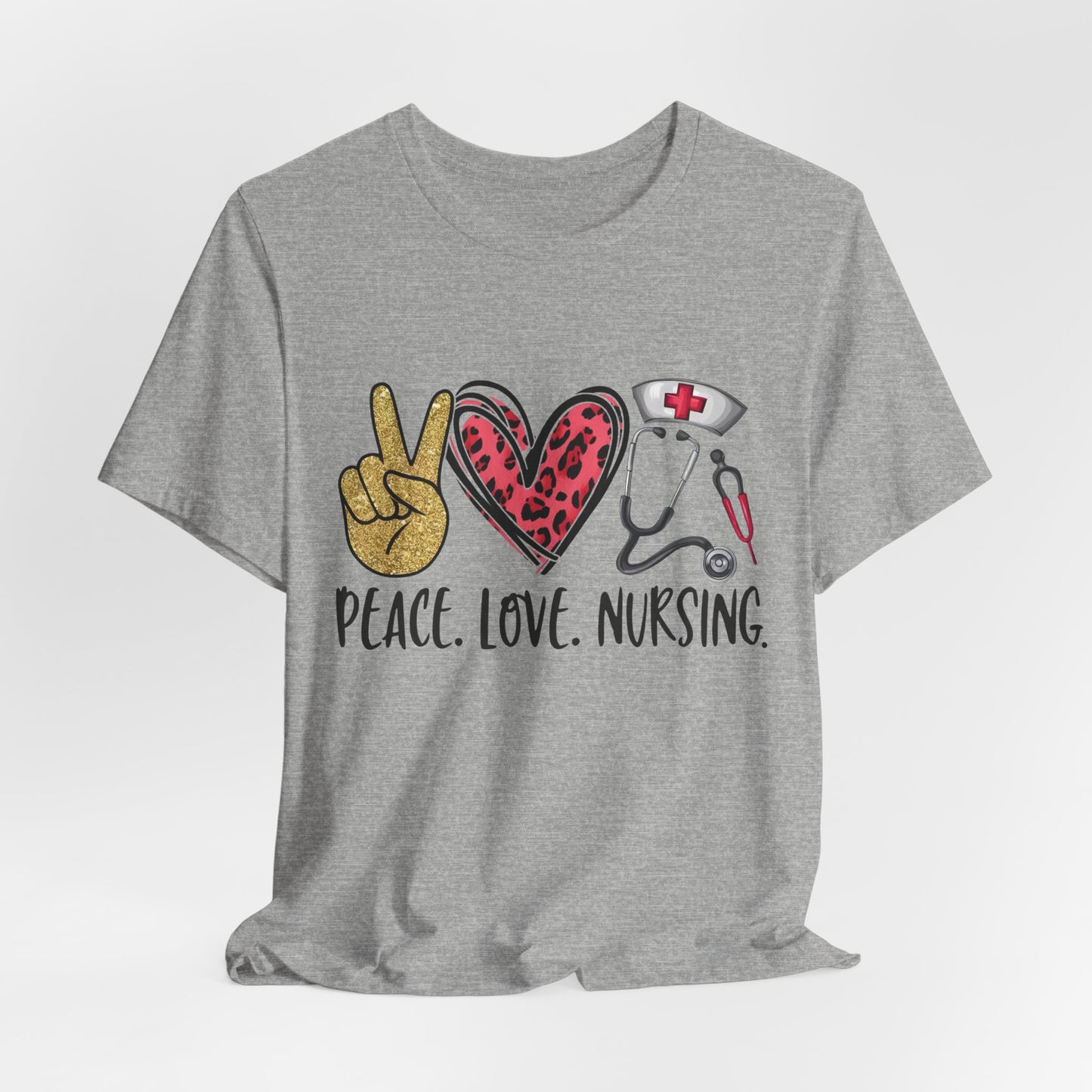 Peace Love Nursing Stethoscope Graphic Tee