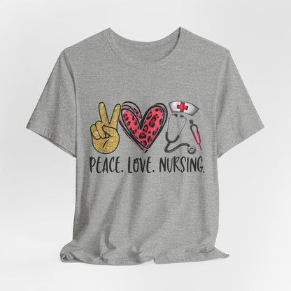 Peace Love Nursing Stethoscope Graphic Tee