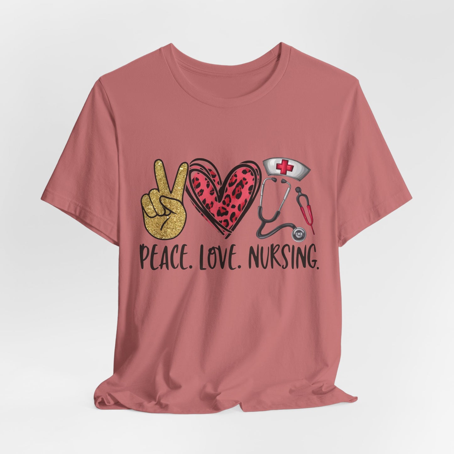 Peace Love Nursing Stethoscope Graphic Tee