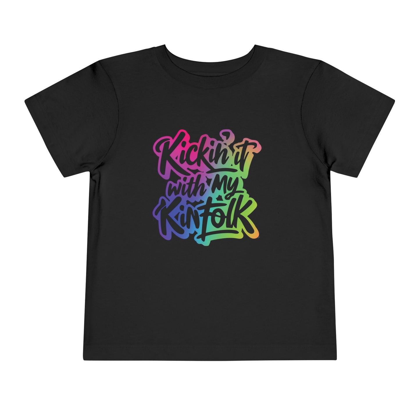 Kid's Tee — "Kickin' It With My Kinfolk" Colorful Toddler T-Shirt