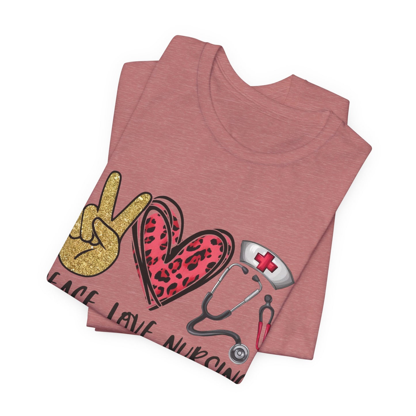 Peace Love Nursing Stethoscope Graphic Tee