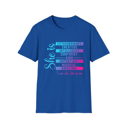 She Is Affirmation Inspirational Graphic Tee