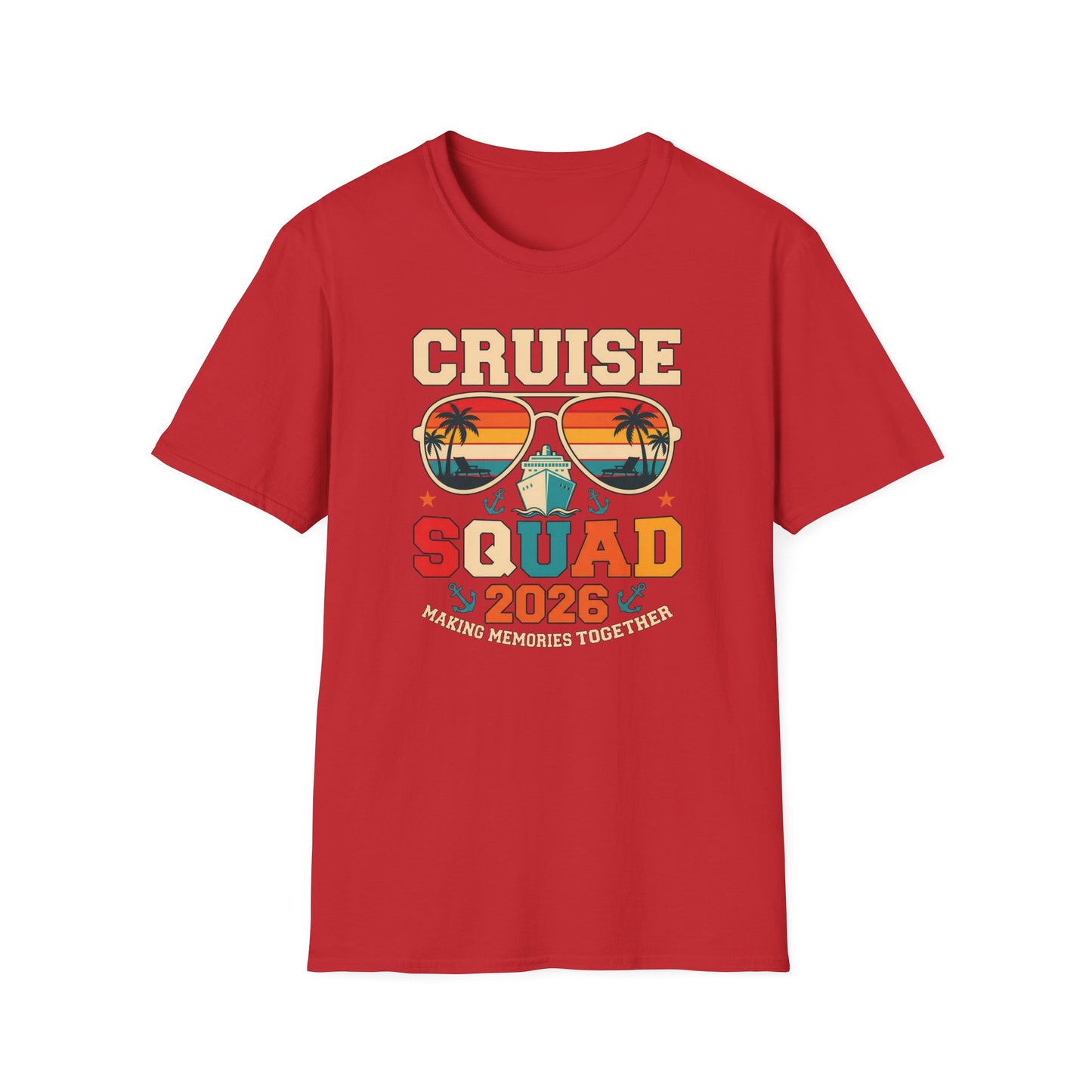 Cruise Squad 2026 Retro Sunglasses Beach Vacation Tee