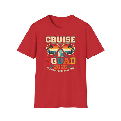 Cruise Squad 2026 Retro Sunglasses Beach Vacation Tee