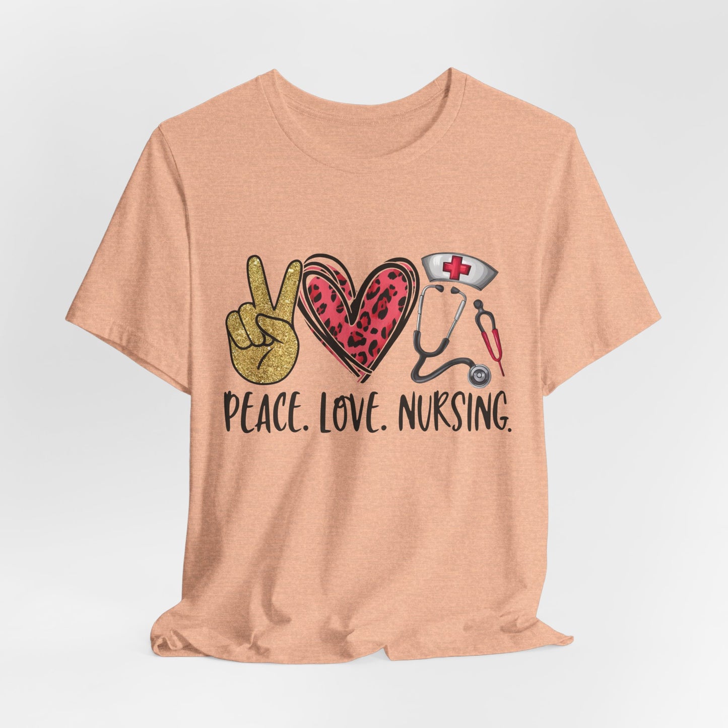 Peace Love Nursing Stethoscope Graphic Tee