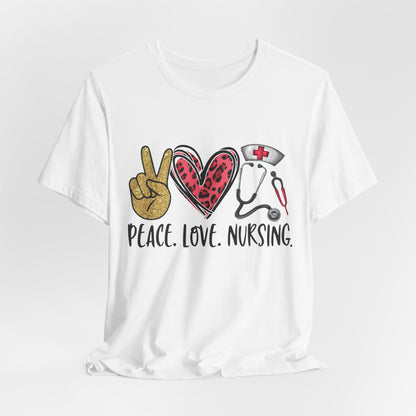 Peace Love Nursing Stethoscope Graphic Tee