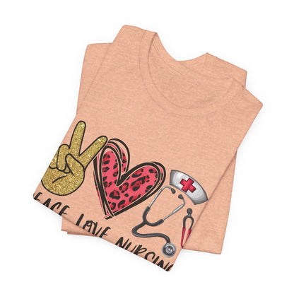 Peace Love Nursing Stethoscope Graphic Tee