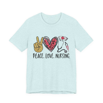 Peace Love Nursing Stethoscope Graphic Tee