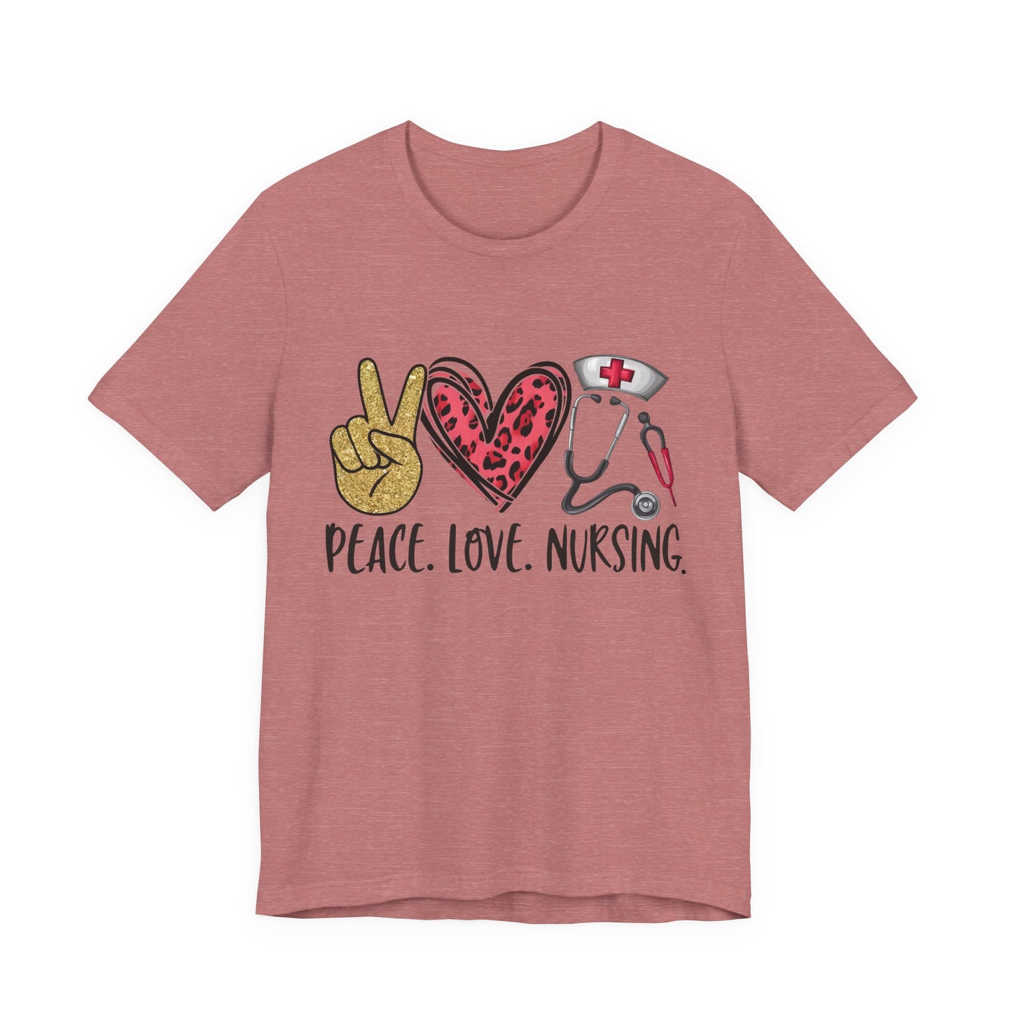 Peace Love Nursing Stethoscope Graphic Tee
