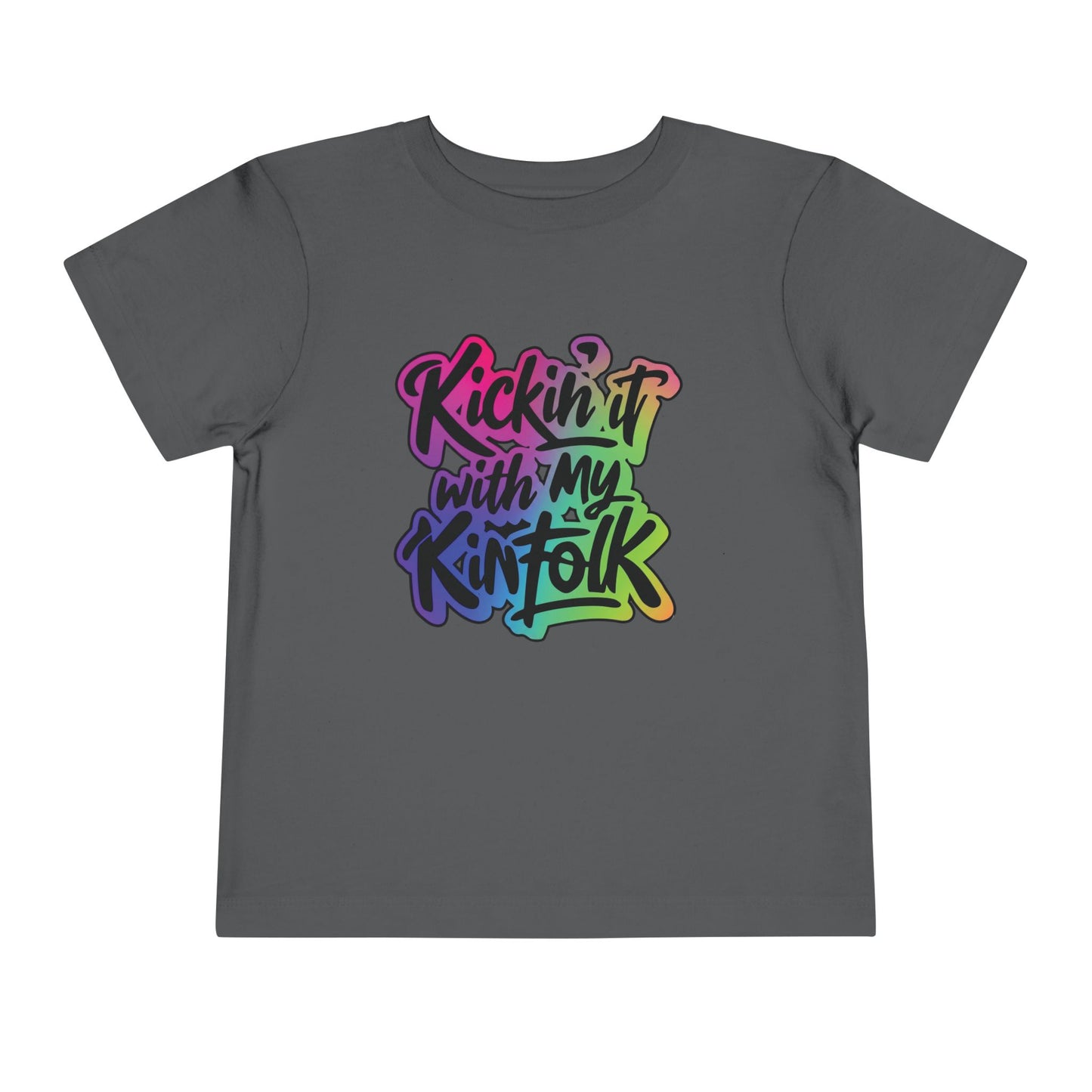 Kid's Tee — "Kickin' It With My Kinfolk" Colorful Toddler T-Shirt