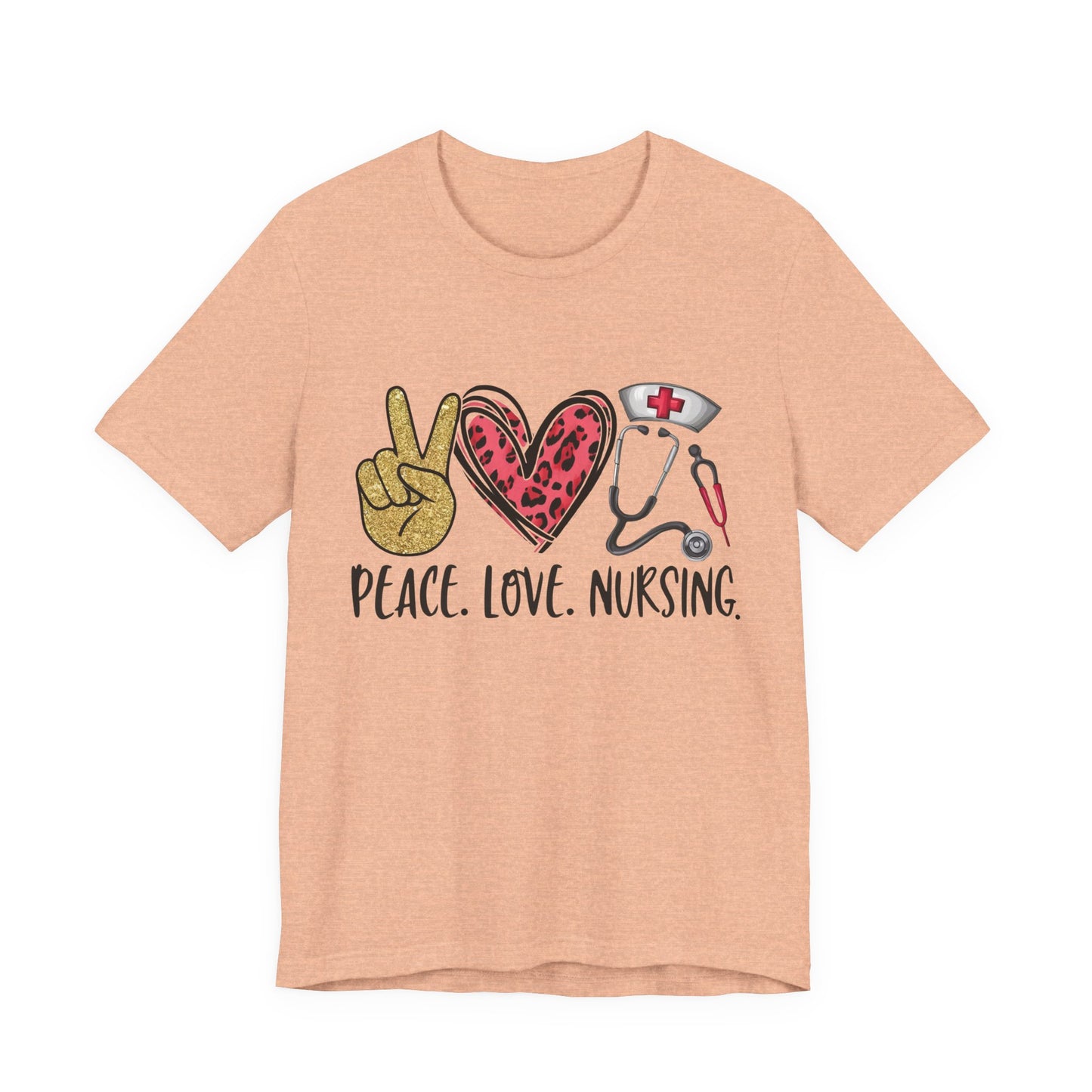 Peace Love Nursing Stethoscope Graphic Tee