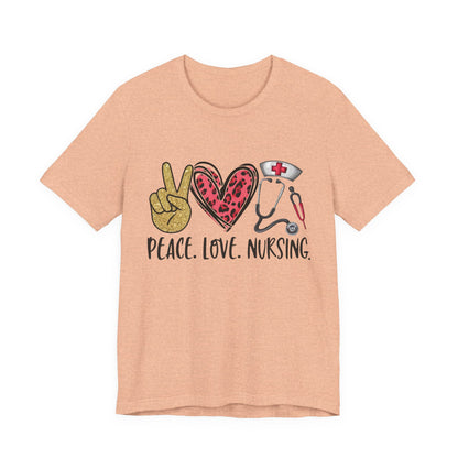 Peace Love Nursing Stethoscope Graphic Tee