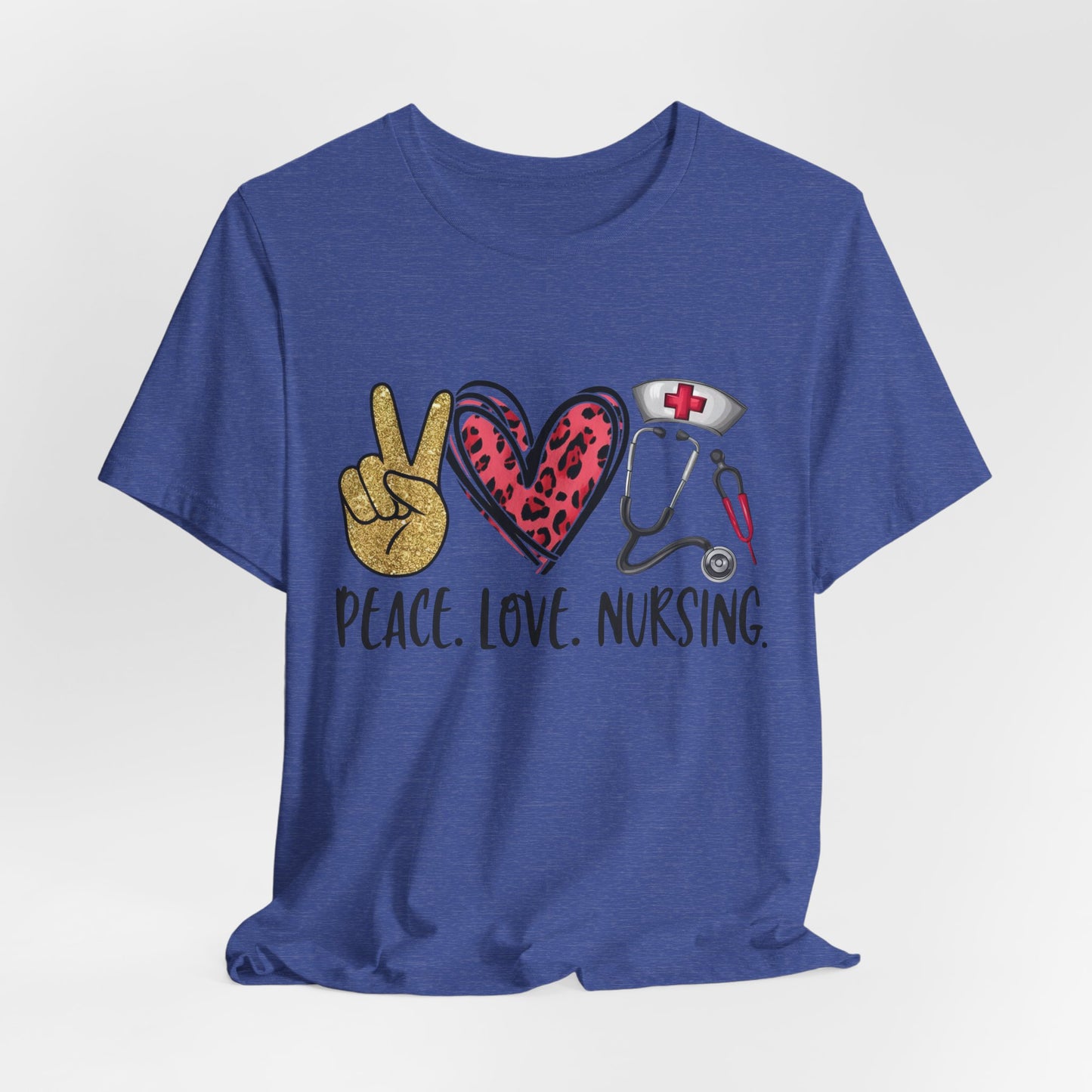 Peace Love Nursing Stethoscope Graphic Tee