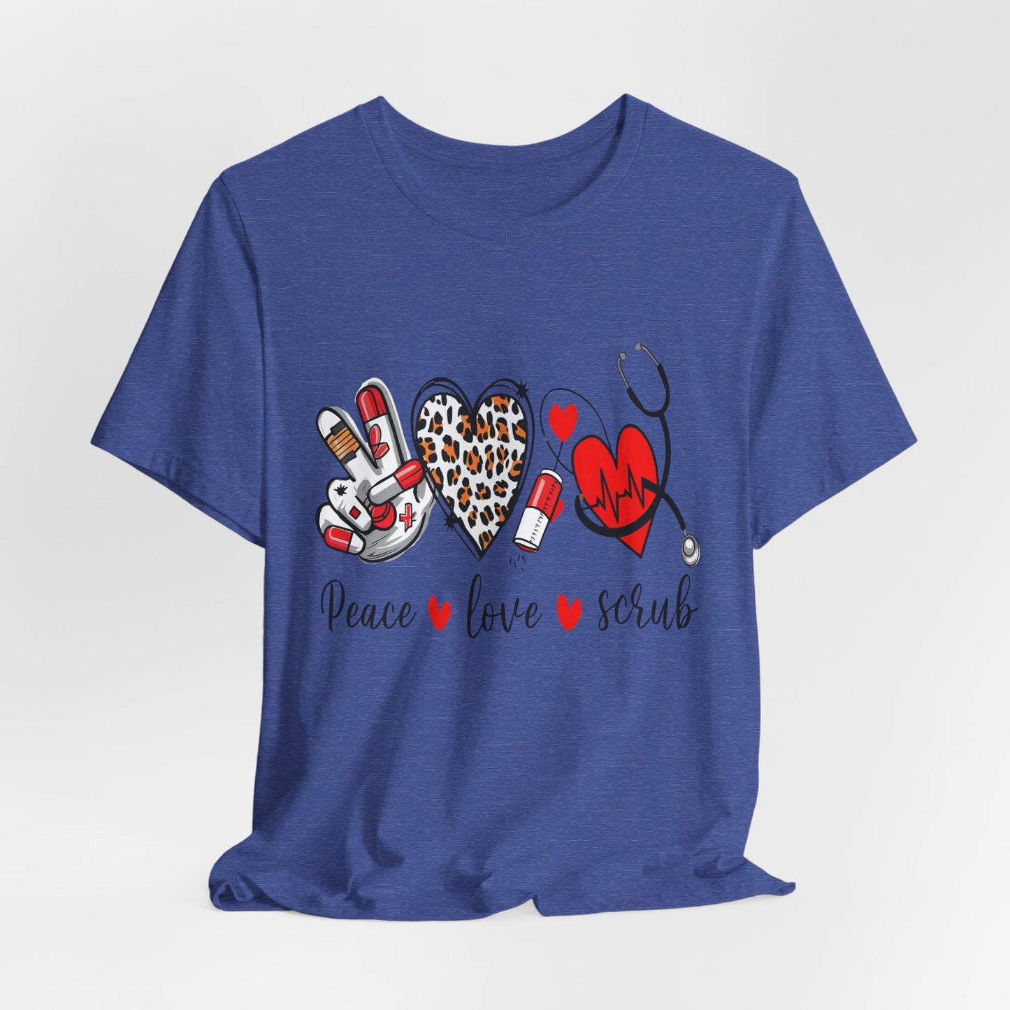 Peace Love Scrub Nurse T‑Shirt
