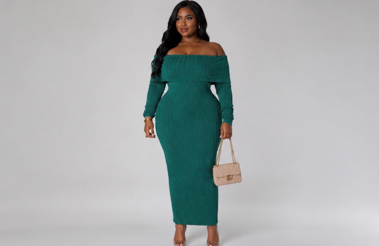 Off Shoulders Stretch Dress