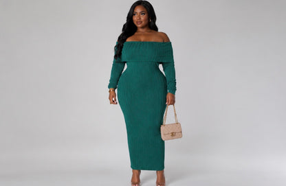 Off Shoulders Stretch Dress
