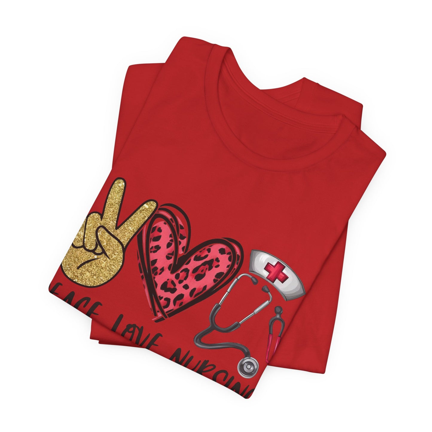 Peace Love Nursing Stethoscope Graphic Tee