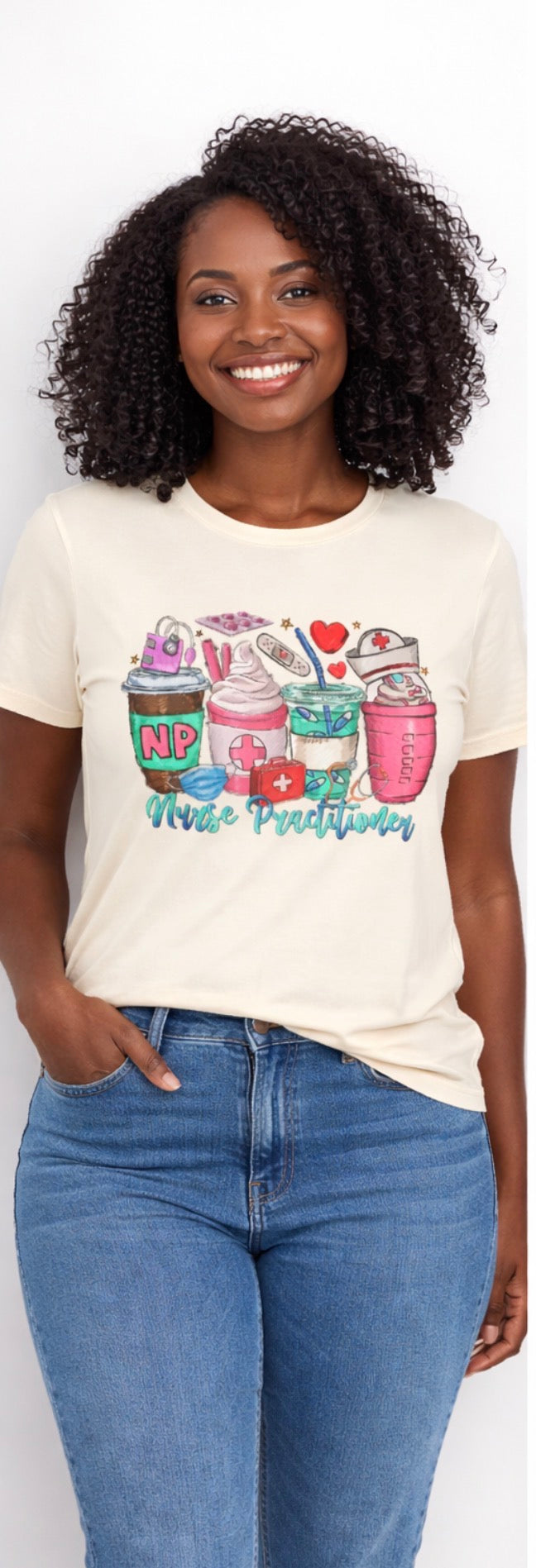 Nurse Practitioner Coffee Crew Tee