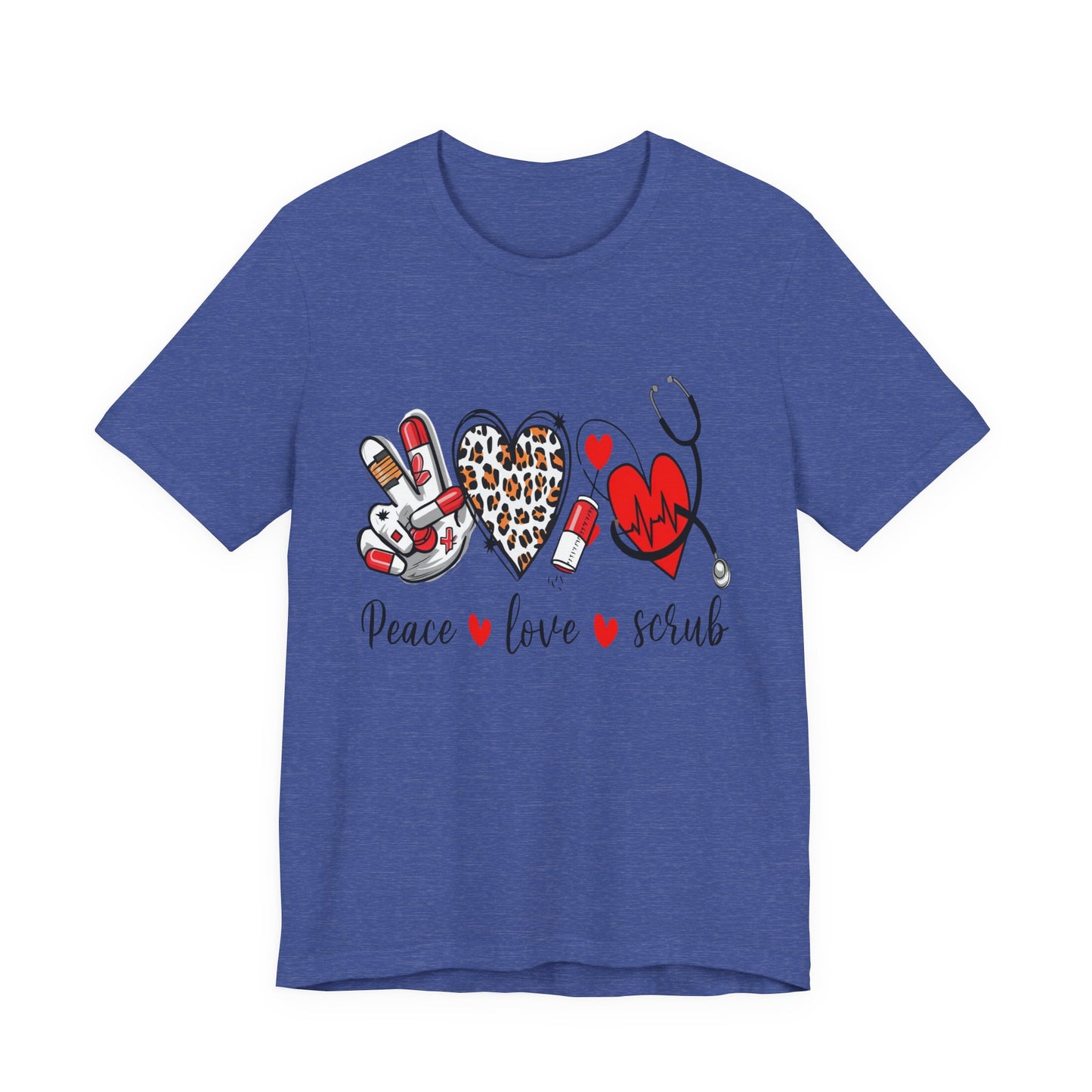 Peace Love Scrub Nurse T‑Shirt