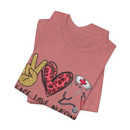 Peace Love Nursing Stethoscope Graphic Tee