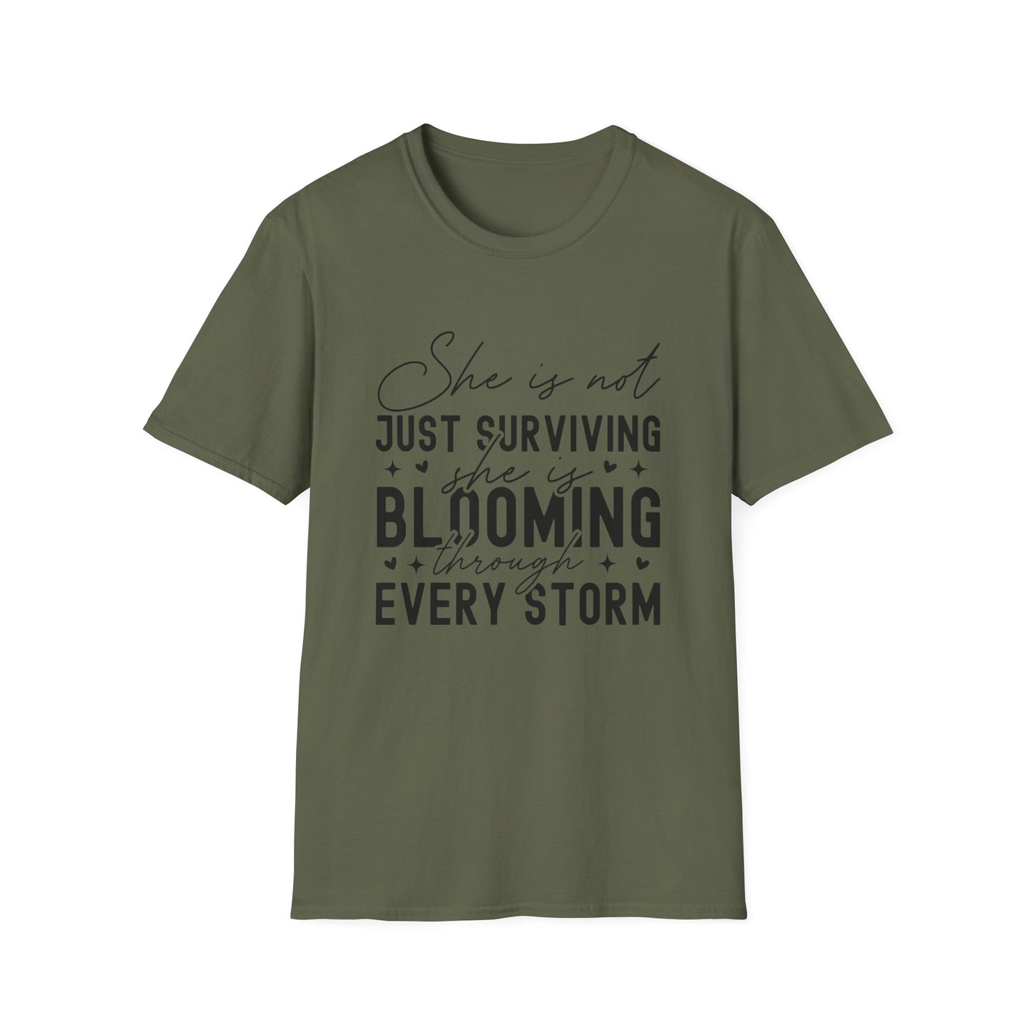 Blooming Through Every Storm Inspirational  Resilience Tee