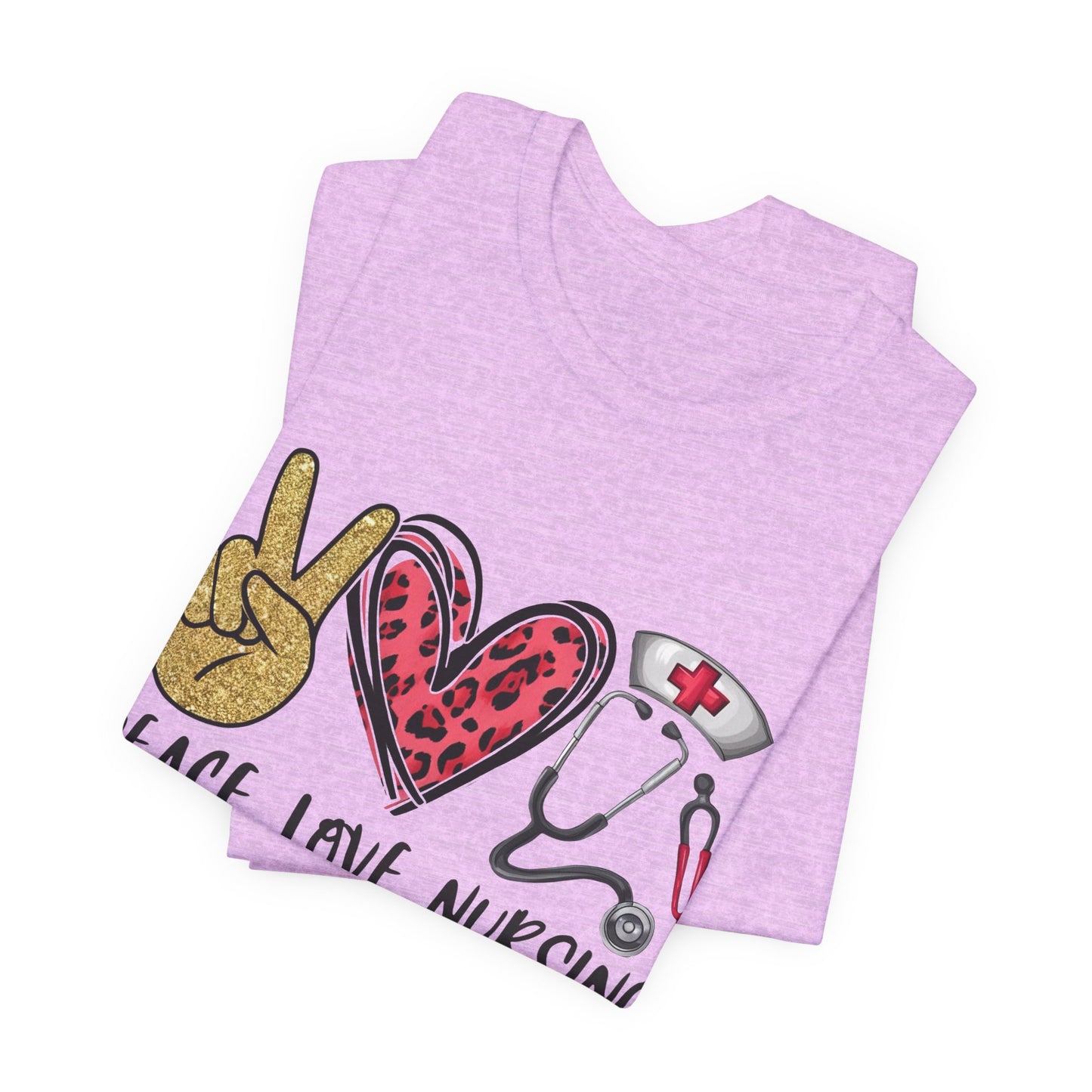 Peace Love Nursing Stethoscope Graphic Tee
