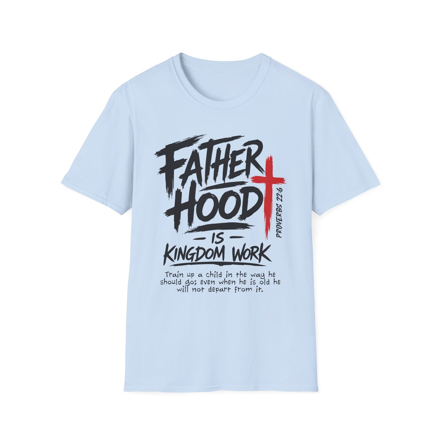 Fatherhood T-Shirt — “Father Hood” Christian Cross Faith Tee (1 Peter 2:24)