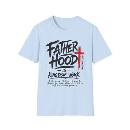 Fatherhood T-Shirt — “Father Hood” Christian Cross Faith Tee (1 Peter 2:24)