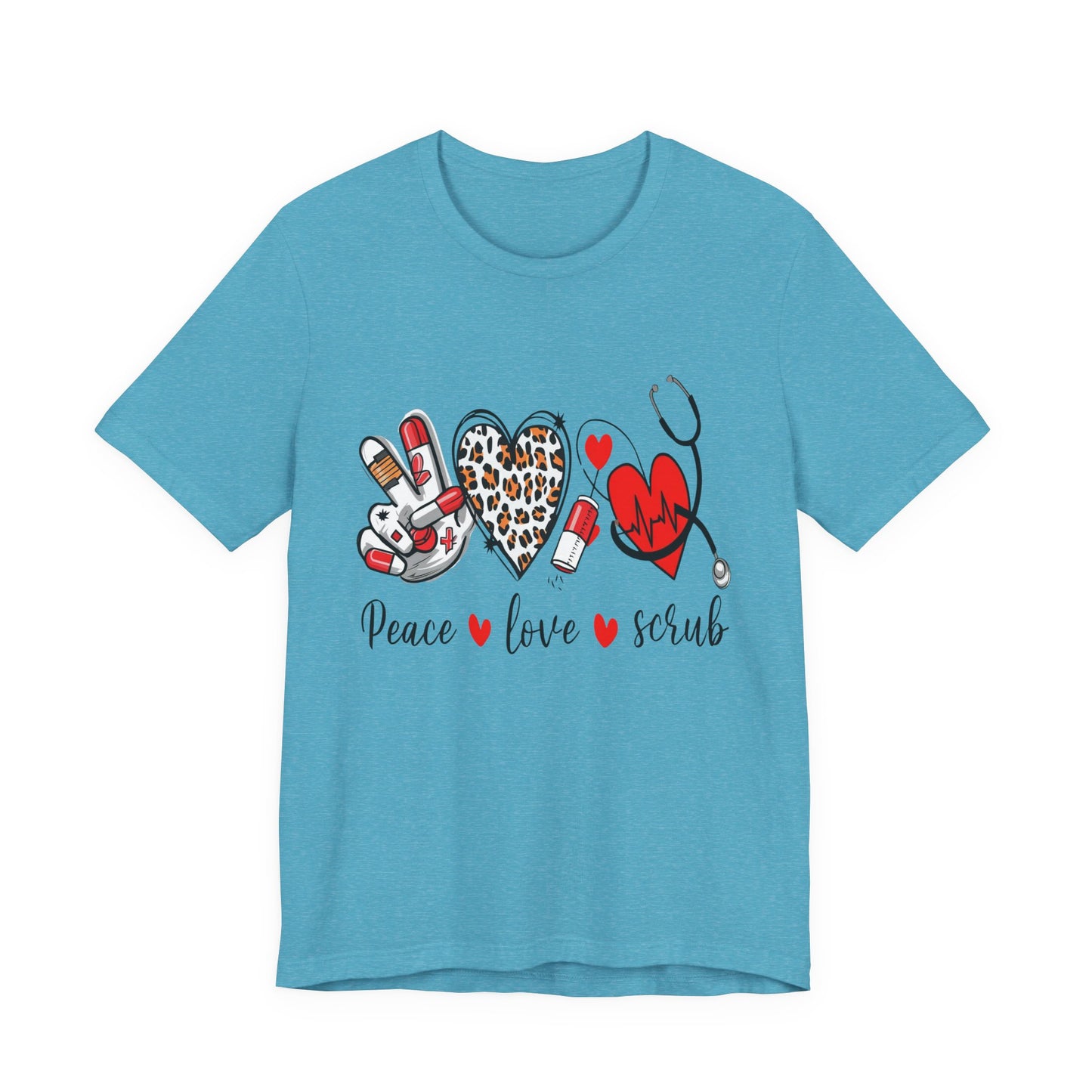 Peace Love Scrub Nurse T‑Shirt