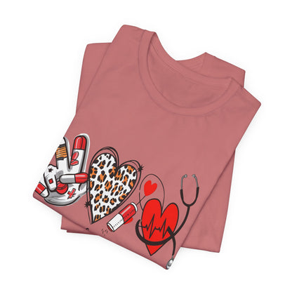 Peace Love Scrub Nurse T‑Shirt