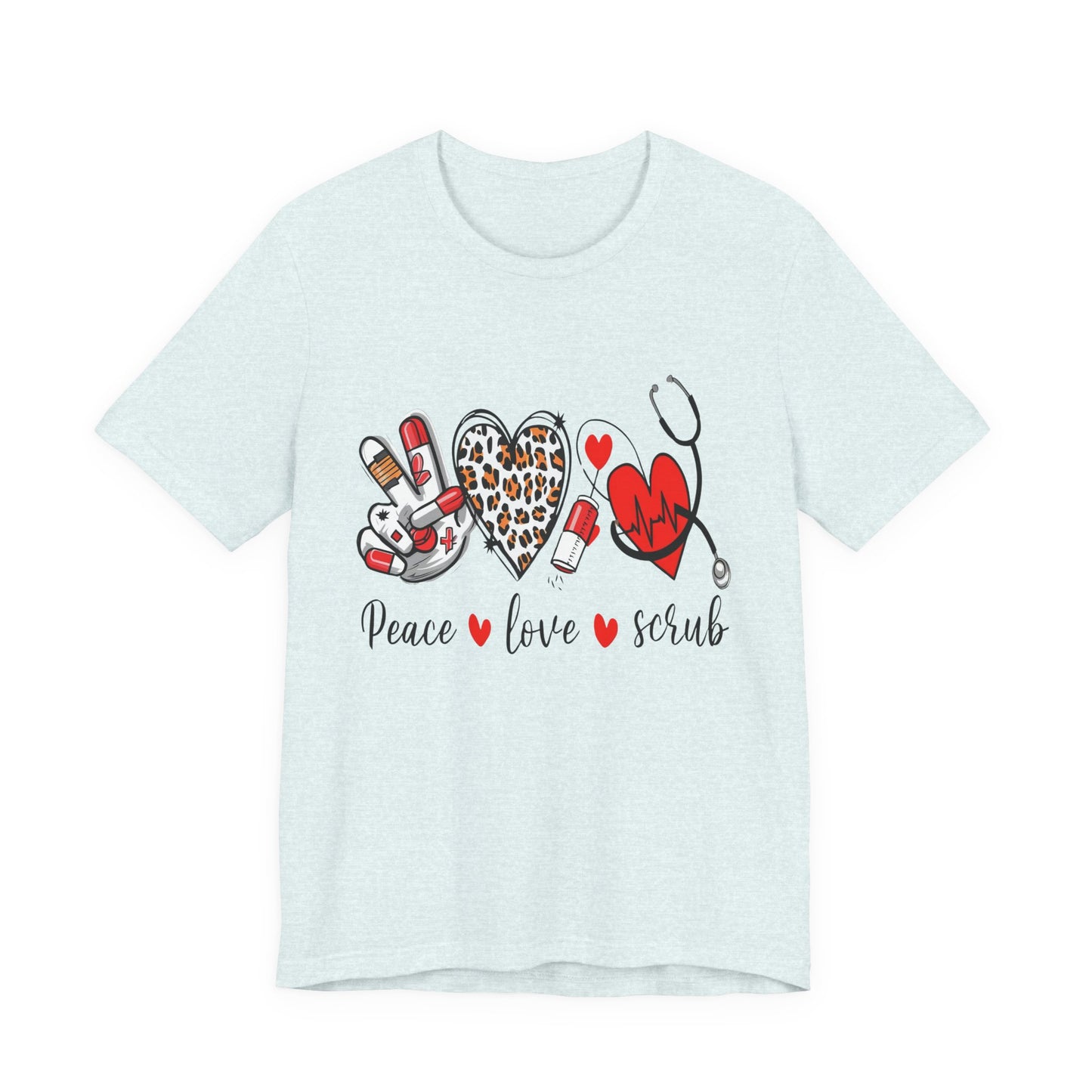 Peace Love Scrub Nurse T‑Shirt