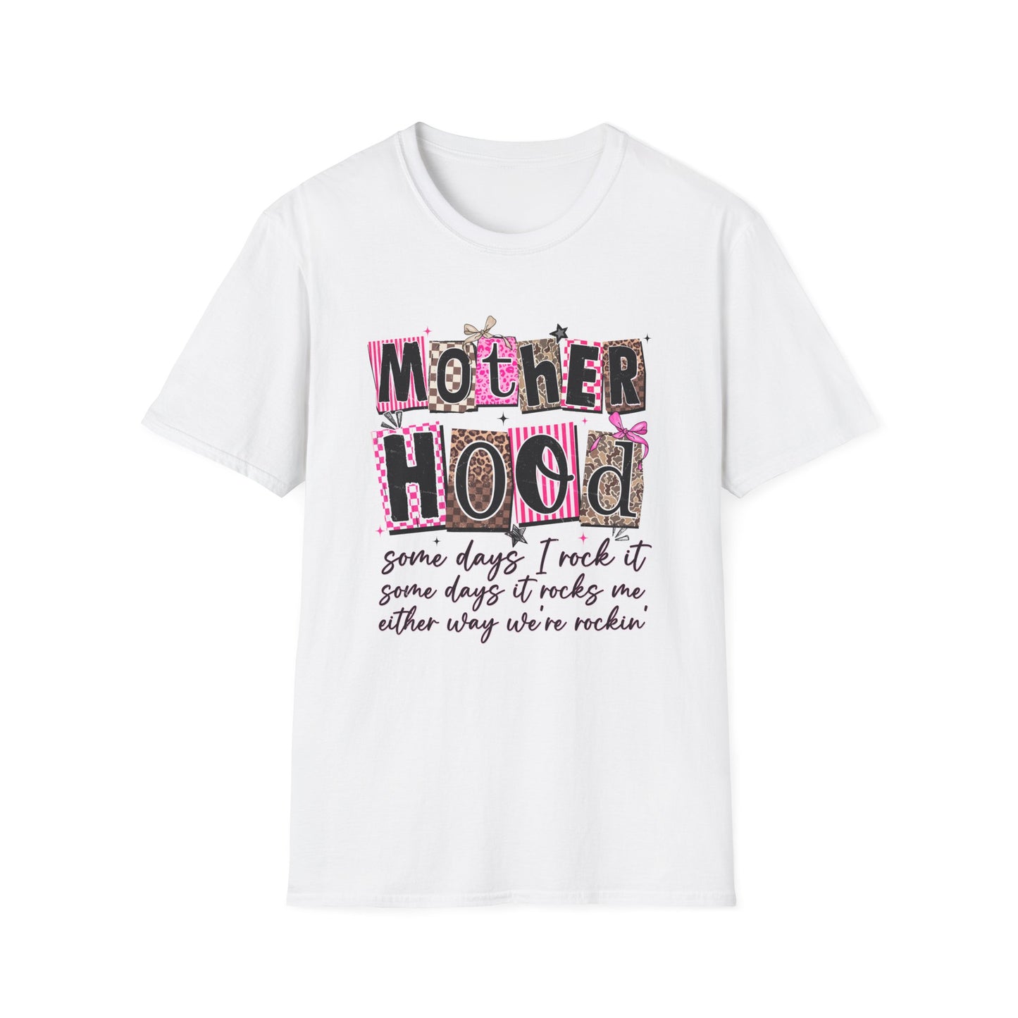 "Some days I rock it, some days it rocks me"  Motherhood Graphic Tee