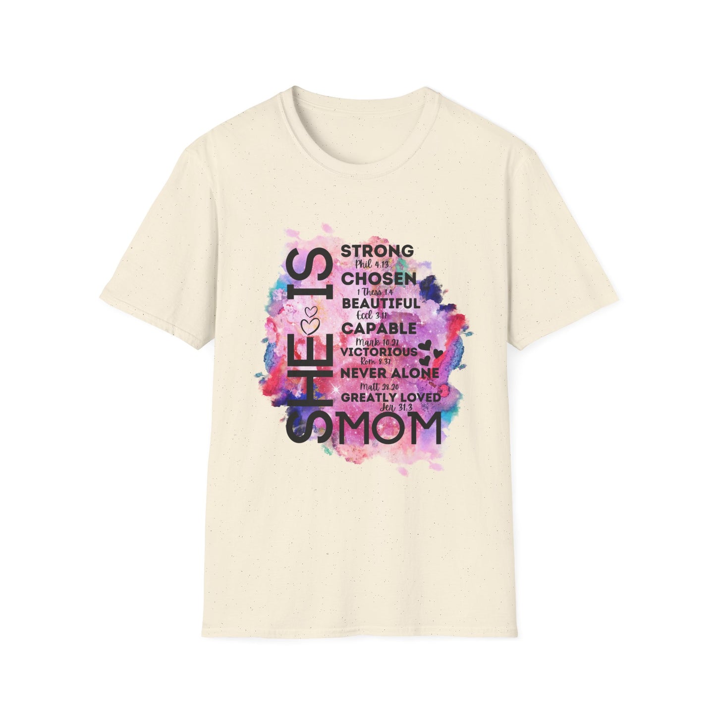 She Is Strong, Chosen, Beautiful Mom Inspirational Tee
