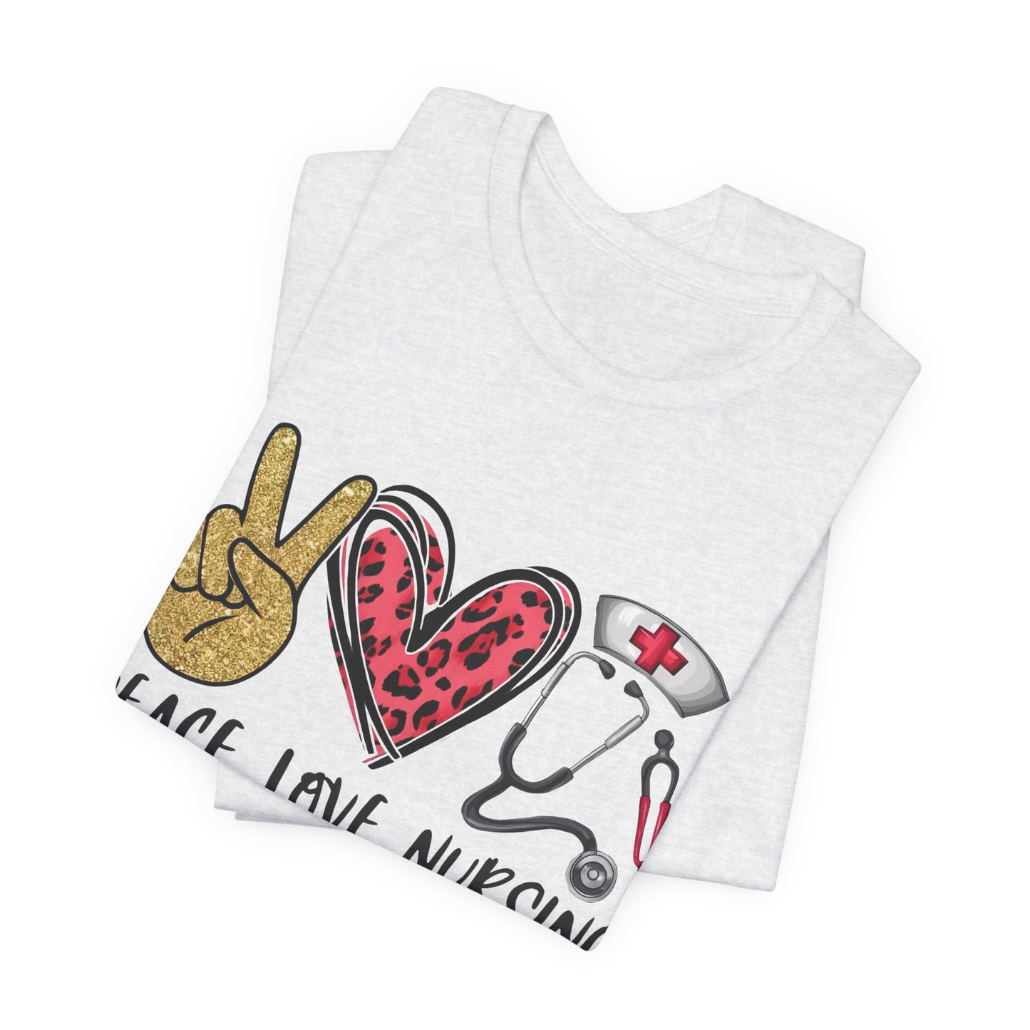 Peace Love Nursing Stethoscope Graphic Tee