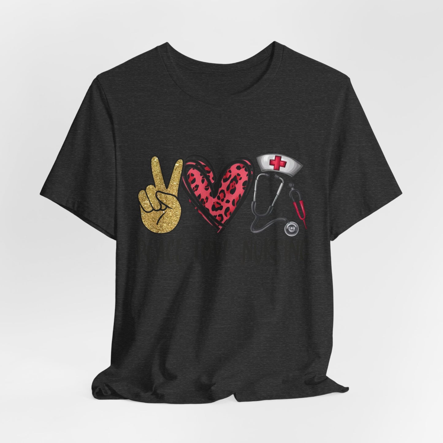 Peace Love Nursing Stethoscope Graphic Tee