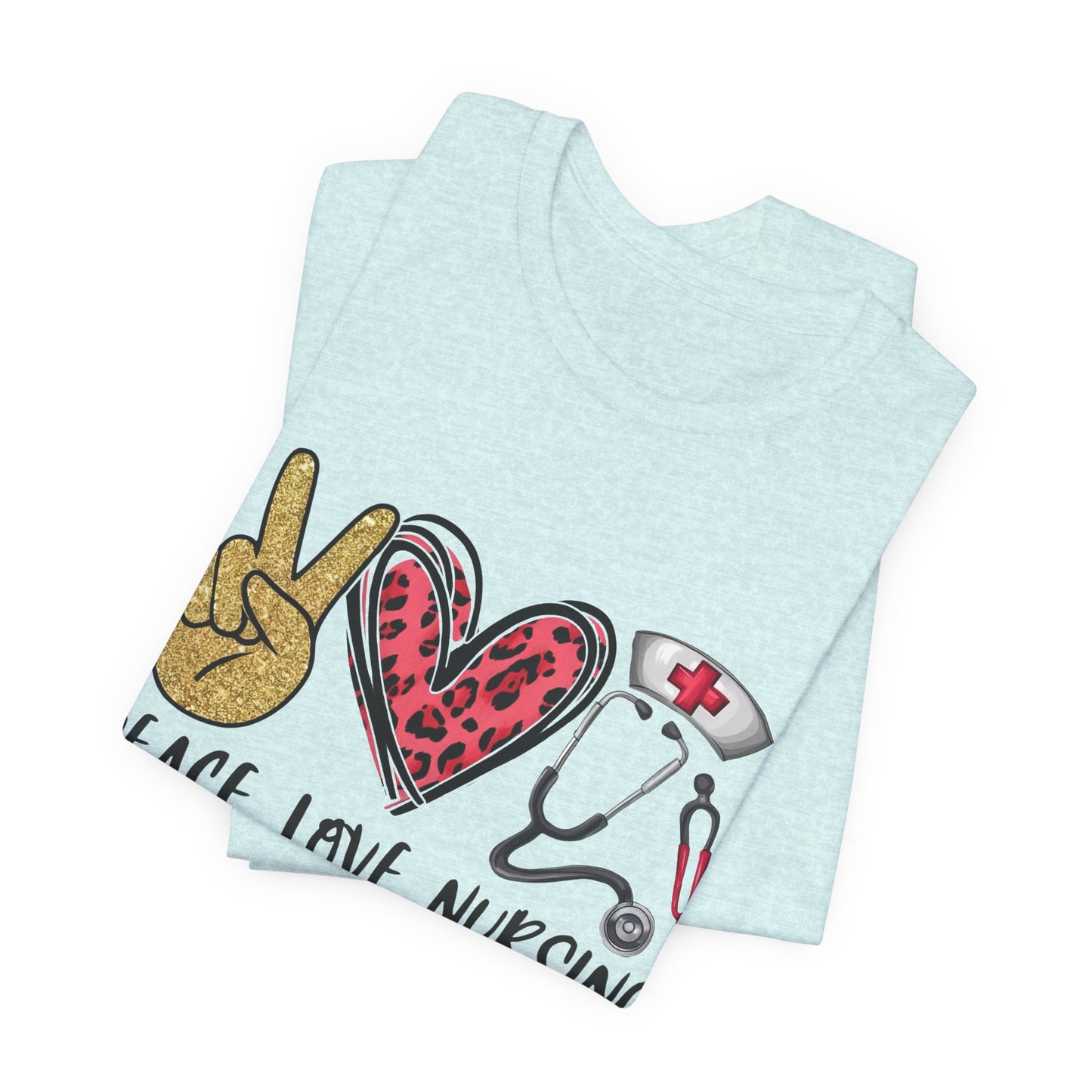 Peace Love Nursing Stethoscope Graphic Tee